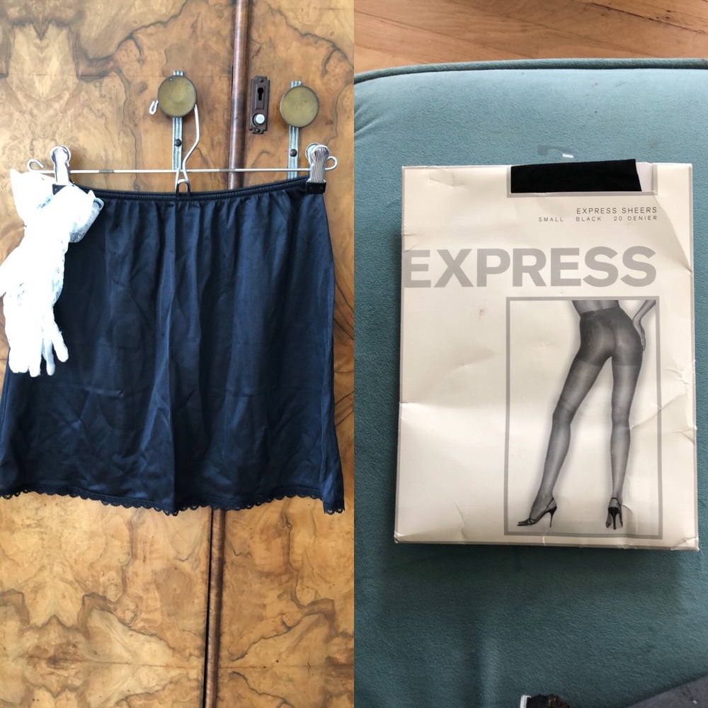 Slip, Lacy Gloves, Express Pantyhose